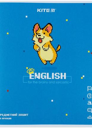 Предметний зошит kite pixel k21-240-10, 48 аркушів, у лінію, англійську мову