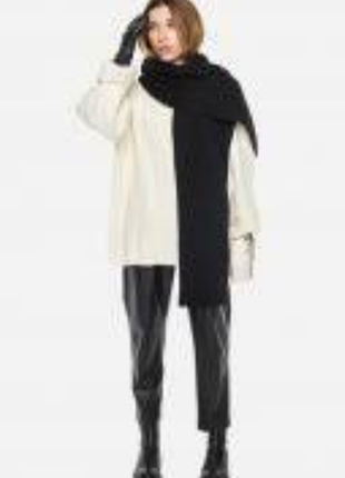 Стильний шарф, в'язаний палантин з косами