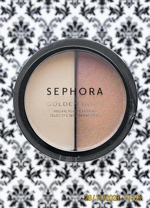 Палетка хайлайтеров sephora golden hour highlighter duo 04 aurora