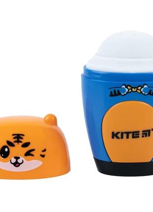 Точилка с контейнером и ластиком kite jungle k23-366, ассорти