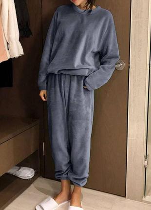 Пижама штани кофта махра теплая