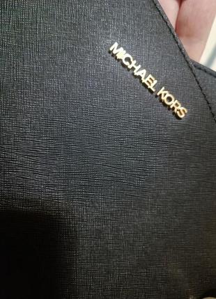 Сумка michael kors оригинал jet set large logo shoulder bag черная10 фото