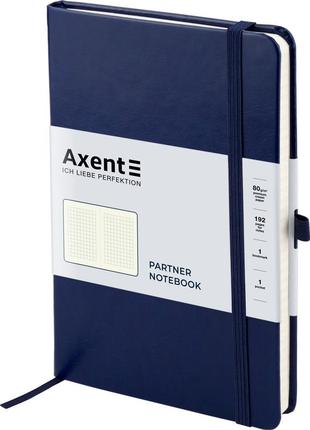 Книга записная axent partner lux 8202-02-a, a5-, 125x195 мм, 96 листов, клетка, твердая обложка, синяя