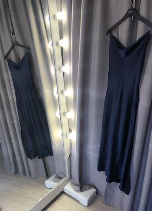 Атласне плаття-комбінація міді зі шнурівкою на спині asos design uk 107 фото