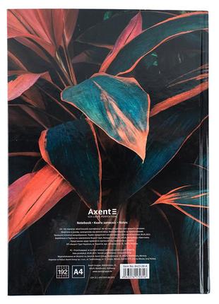 Нотатник axent flora 8423-28-a, а4, 192 аркуша, клітинка, жовтогарячий4 фото