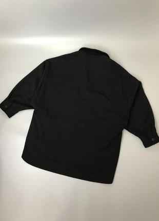 Черная базовая верхняя рубашка zara, зара, oversize, оверсайз, свободная, широкая, летучая мышь, овершот, куртка, теплая рубашка, ветровка6 фото