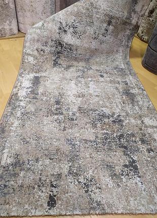 Доріжка преміум якості vivaldi 0021 grey beige на відріз 0.8м, 1м, 1.2м, 1.6, 2м, 2.4м