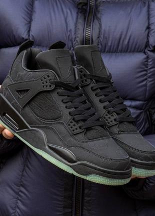 Мужские кроссовки nike air jordan 4 retro x kaws black 40-41-42-43-44-45