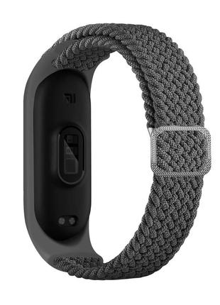 Ремешок нейлоновый mrk для фитнес браслета xiaomi mi band 3 4 5 6 7 single серый (mrk2246)