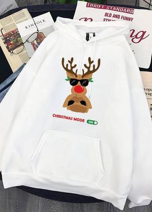 Новорічне святкове худі, светр з оленями, кофта різдвяна