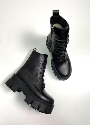 Ботинки черные женские зимние ботинки7 фото