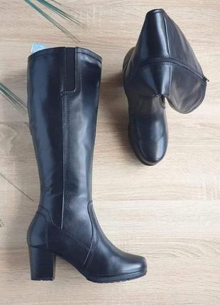 Кожаные немецкие сапоги на невысоком каблуке jana 🇩🇪 36-37 размер