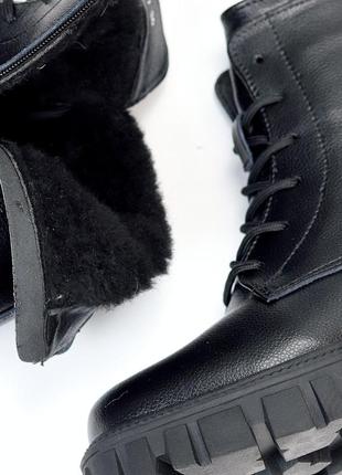 Кожаные зимние ботинки на натуральном меху4 фото