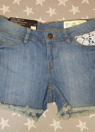 Женские джинсовые шорты с кружевом esmara германия6 фото