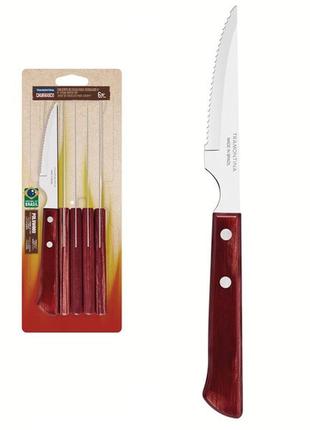 Набір ножів для стейку tramontina barbecue polywood, 101.6 мм