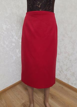 Отличная прямая шерстяная юбка на высокой посадке