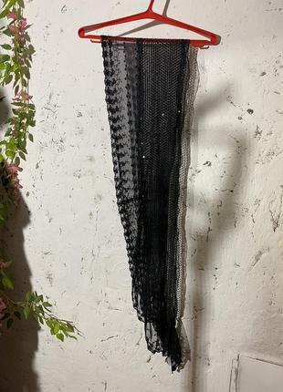 Черный прозрачный платочек с пайетками5 фото