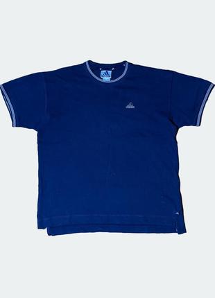 Adidas vintage tshirt navy blue винтажик коттоновая адидаска классическая на тренировки плотная футболка