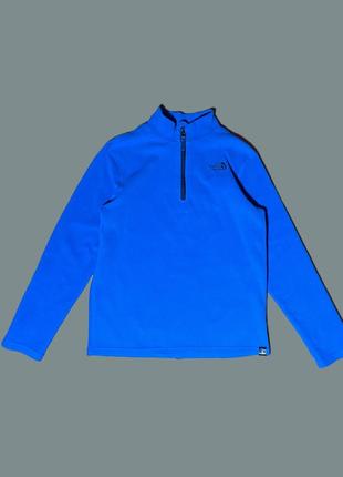 The north face tnf blue fleece polartec y2k zip up sweater світерок флісовий на підлітка/дівчину л сайз