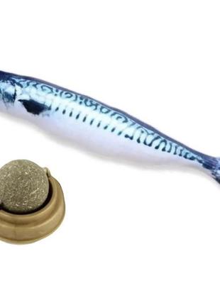 Набір котяча м'ята та скумбрія 20 см риба іграшка для котів із котячою м'ятою