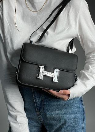 Женская сумка hermes  constance 23 epsom calf black/silver3 фото