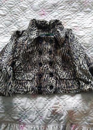 Шикарный меховой пиджак куртка под леопарда