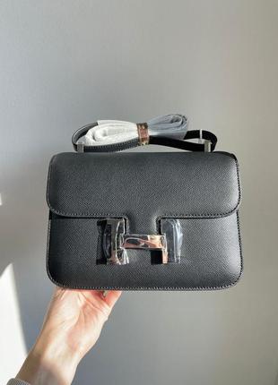 Женская сумка hermes  constance 23 epsom calf black/silver5 фото