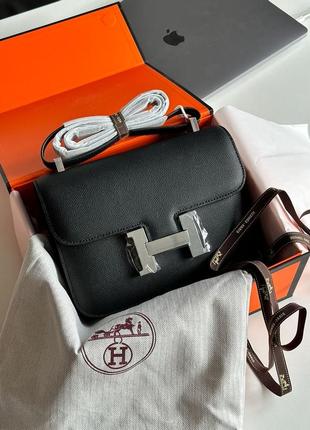 Жіноча сумка hermes constance 23 epsom calf black/silver