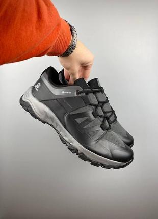 Кросівки чоловічі осінь — зима salomon x ultra gore-tex black grey8 фото