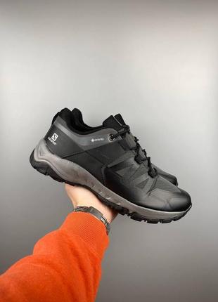 Кросівки чоловічі осінь — зима salomon x ultra gore-tex black grey7 фото