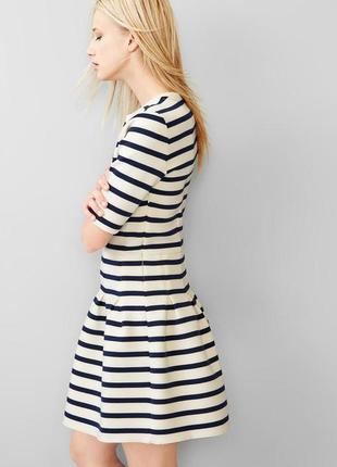 Трендовое платье в полоску, плотная ткань юбка колокольчик, морская полоска gap2 фото