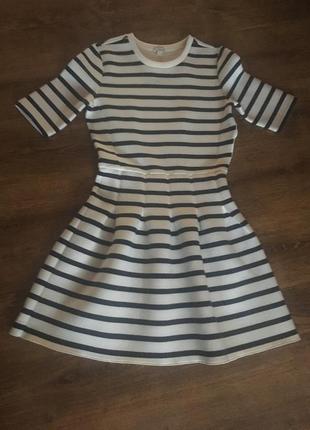Трендовое платье в полоску, плотная ткань юбка колокольчик, морская полоска gap7 фото