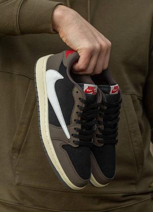 Женские кроссовки nike air jordan retro 1 low x travis scott 37-38-39-40-41