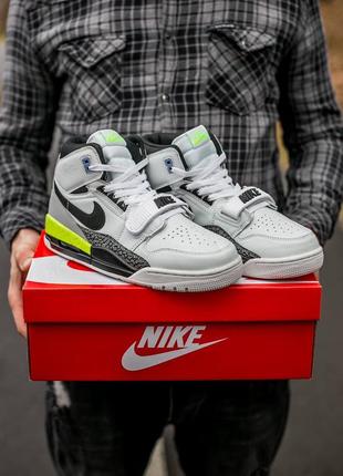 Мужские кроссовки nike air jordan legacy white green 40-41-42-43-44-45