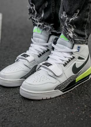 Мужские кроссовки nike air jordan legacy white green 40-41-42-43-44-456 фото