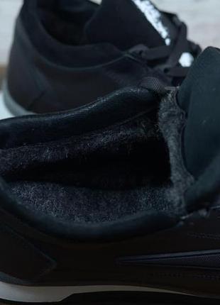 Кожаные мужские кроссовки зимние nike утепленные шерстью ботинки найк6 фото