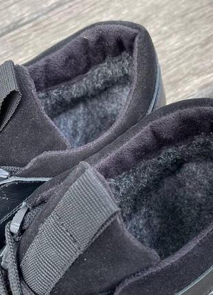 Шкіряні чоловічі кросівки зимові nike утеплені вовною черевики найк10 фото