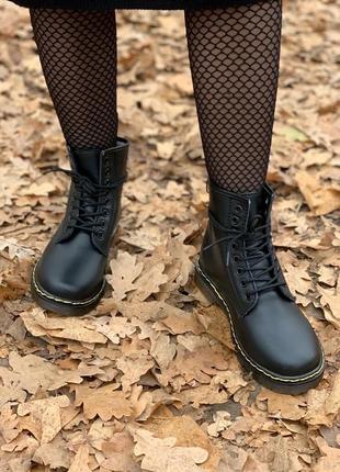 Ботинки dr martens мех женские кожаные ботинки martens, мартинсы зима6 фото