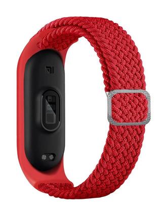 Ремінець нейлоновий mrk для фітнес-браслета xiaomi mi band 3 5 6 7 single червоний (mrk2247)