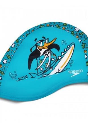 Шапка для плавания speedo printed polyester cap iu синий, зеленый osfm 8-1224114675