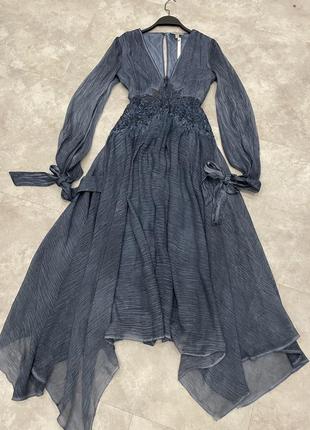 Миди-платье as design с вышитой талией из шифона с отбеленным эффектом asos5 фото