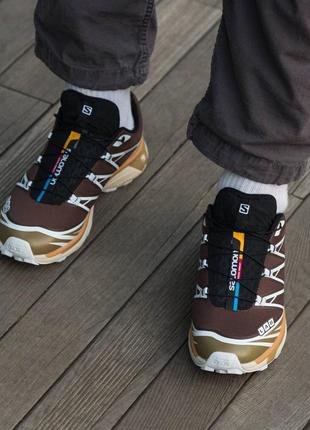 Мужские кроссовки salomon xt-6 kangaro brown beige7 фото