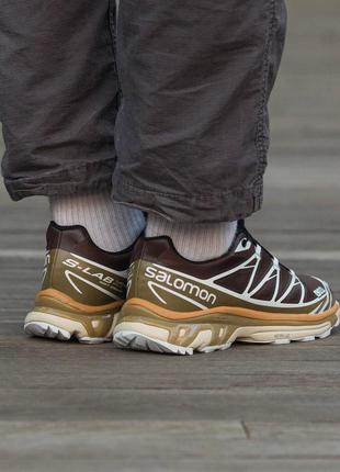 Мужские кроссовки salomon xt-6 kangaro brown beige4 фото