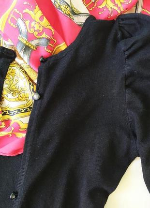 Черная вискозная кофта кардиган рукав фонарик, винтажный викторианский стиль, как lanvin2 фото
