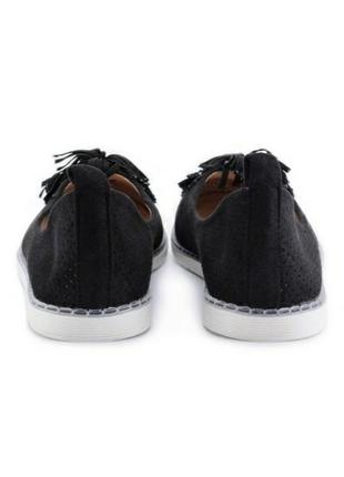 Черные туфли балетки с перфорацией летние модные4 фото
