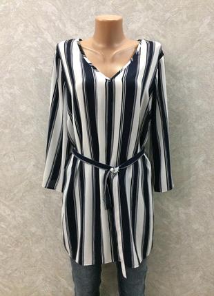 Блуза в смужку з поясом