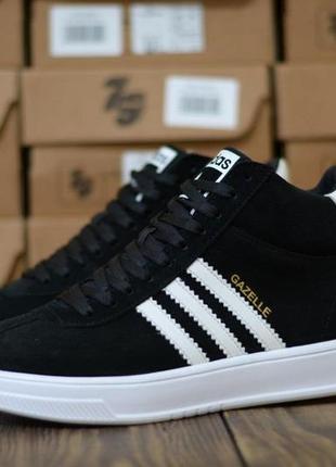 Кросівки чоловічі зимові adidas gazelle нубук вологозахищений утеплені вовною кеди