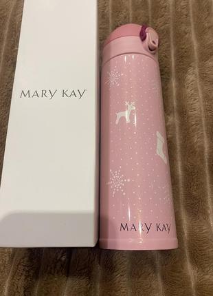 Рожевий новорічний термос мері кей