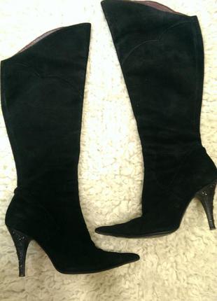 Сапоги замша италия