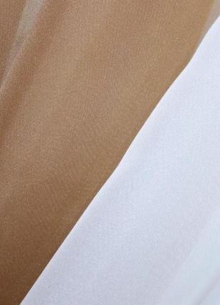 Фіранка на кухню (280х150см), шторки і тюль з шифону. колір коричневий з бежевим та білим3 фото